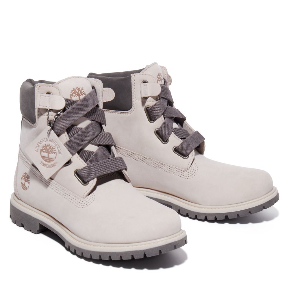 Botas 6-Inch Timberland Argentina Mujer - 6-Inch Premium Pull-On - Blancas - YKEPOD-086